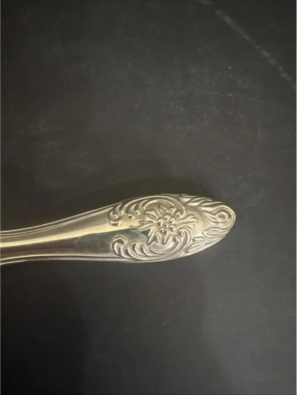 Antique Victorian Vanity Mirror Silver Plate Ornate Roses 9.25” x 5.5” VG Cond